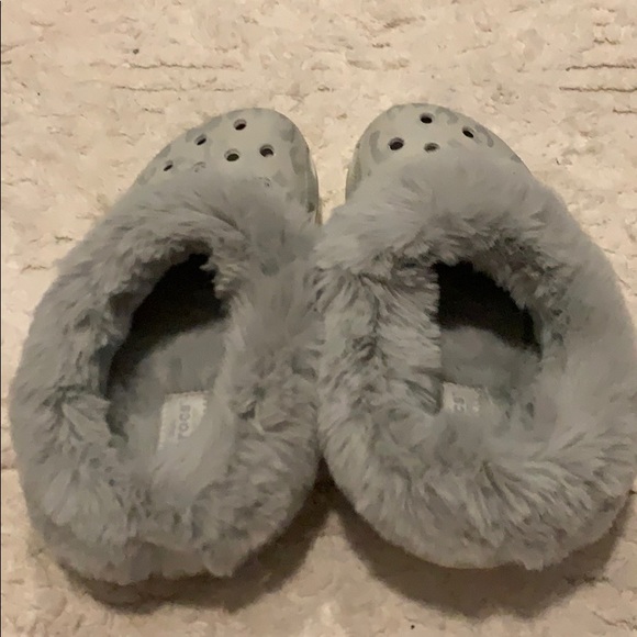 cheetah fuzzy crocs